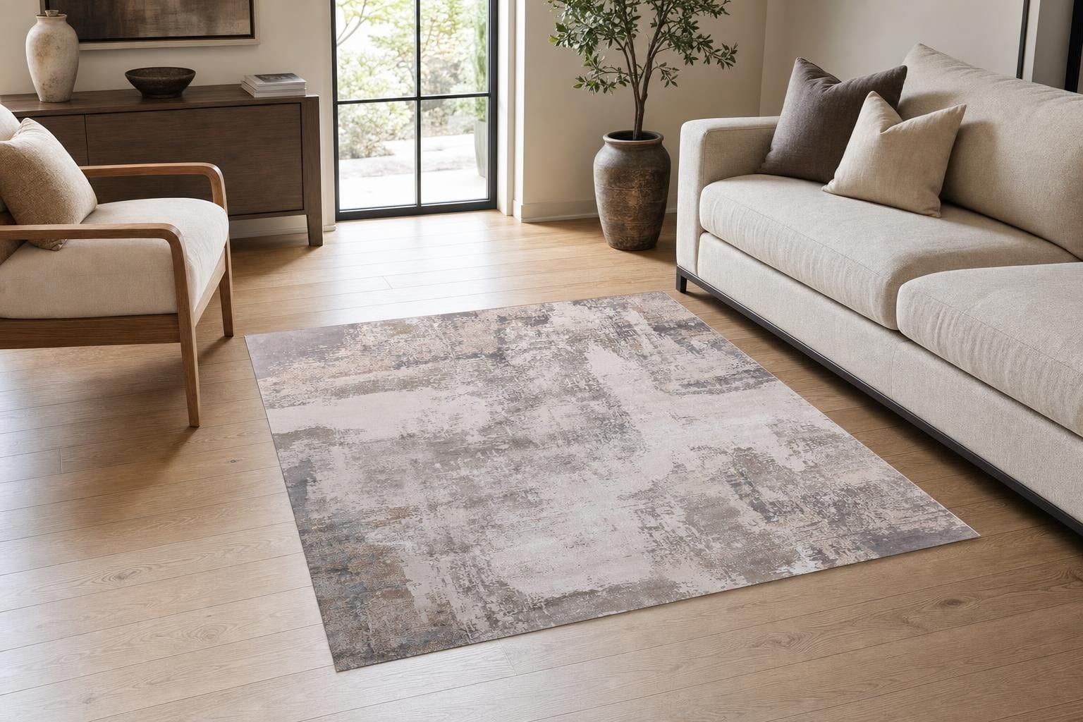 Lucia OL12A Square Beige/Gray/Silver
