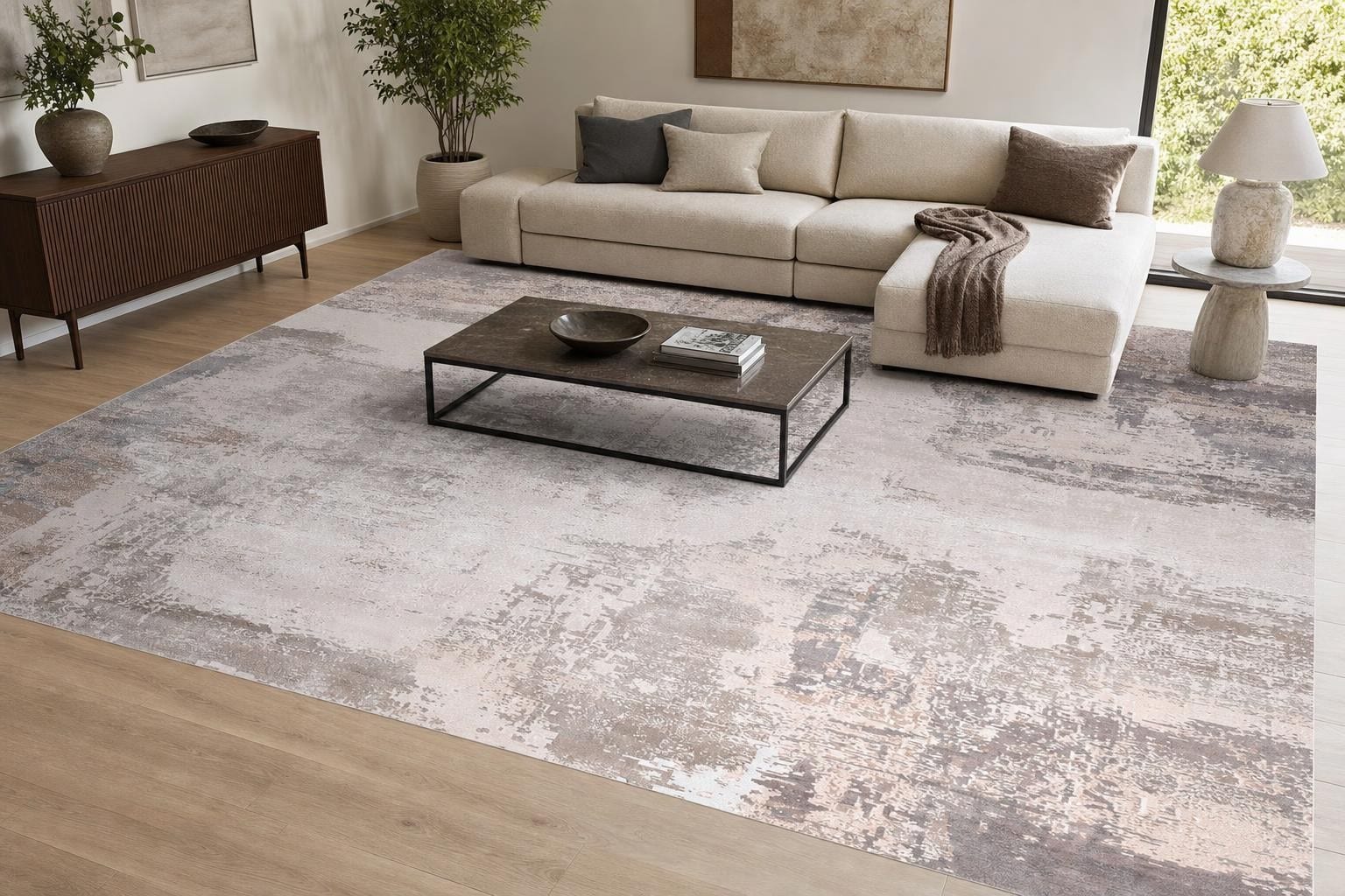 Lucia OL12A Square Beige/Gray/Silver