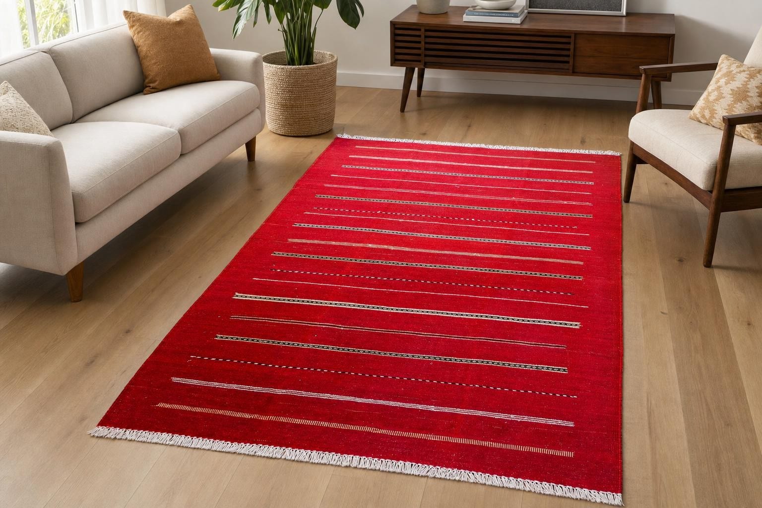 Kilim 10076 - Red/Gray