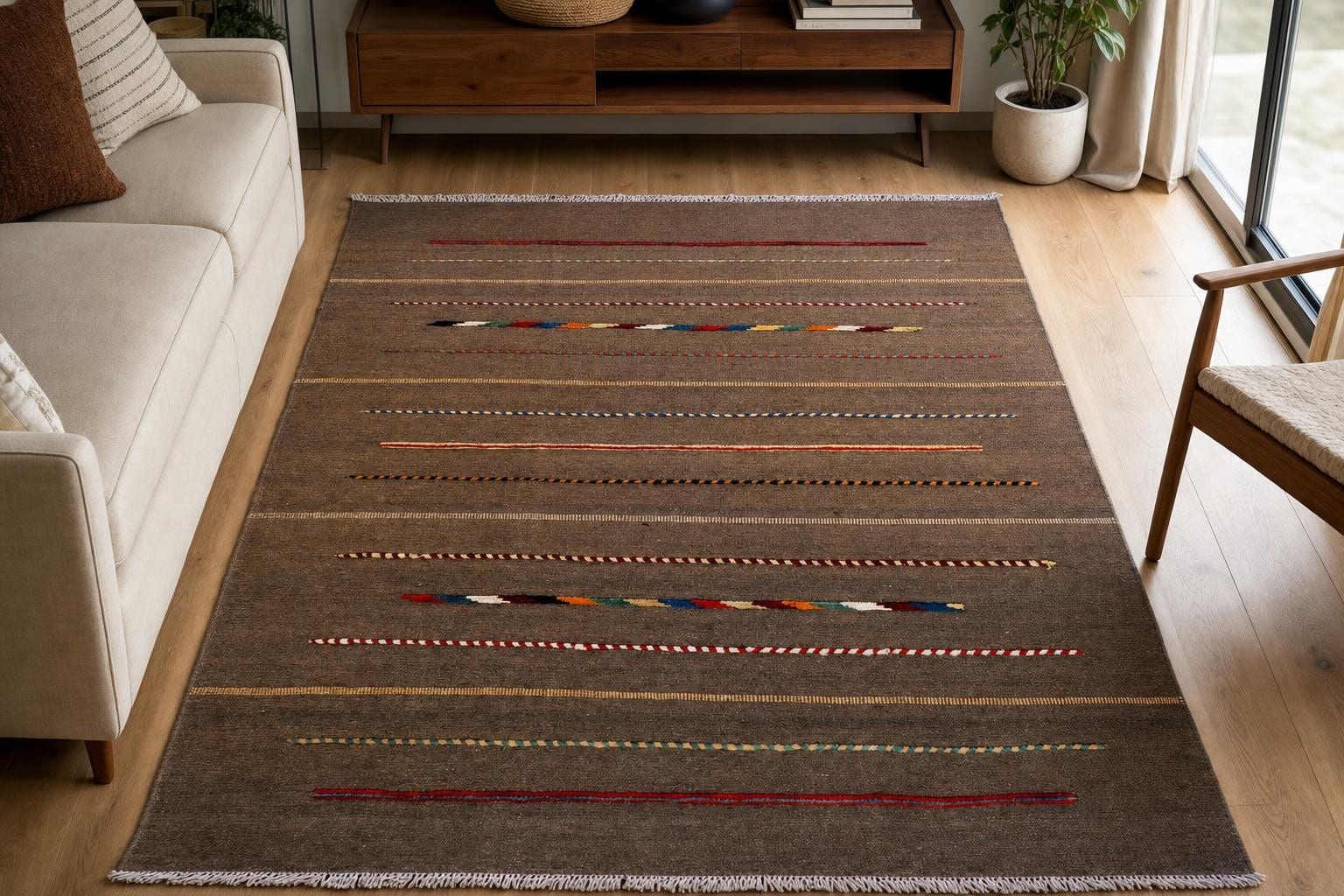 Kilim 10075 - Bronze/Red/Green