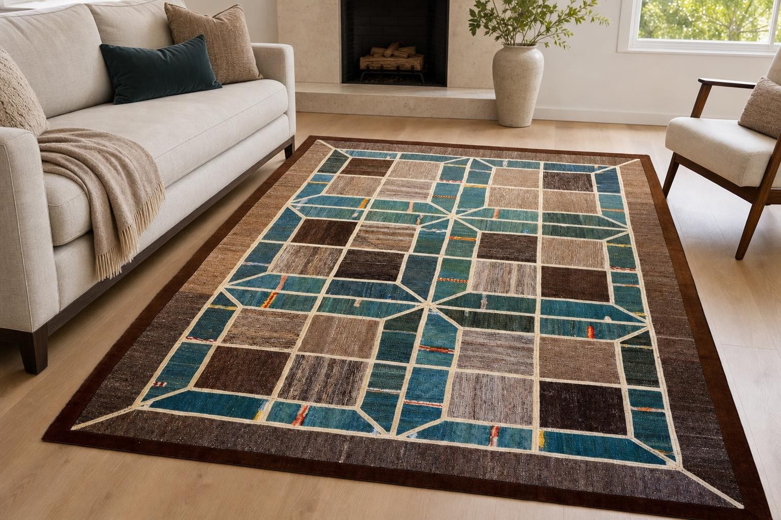 Kilim 10931 - Royal Blue/Gold/Bronze