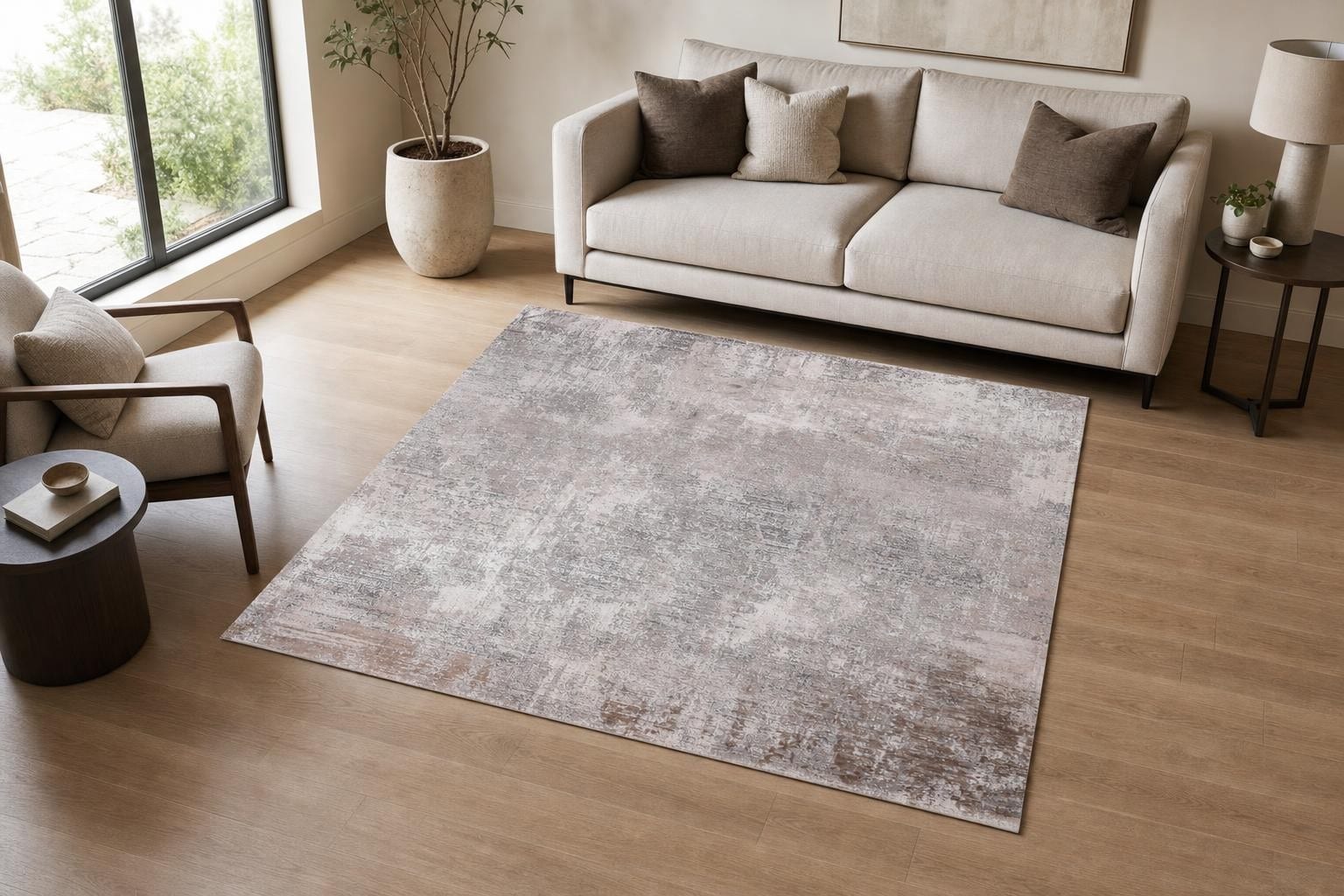 Oriana B173D Square Beige/Gray/Silver