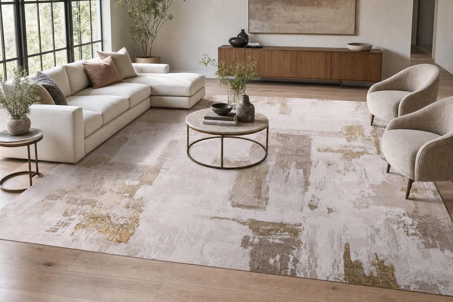 Ella B635H Square Beige/Gold/Gray/Silver