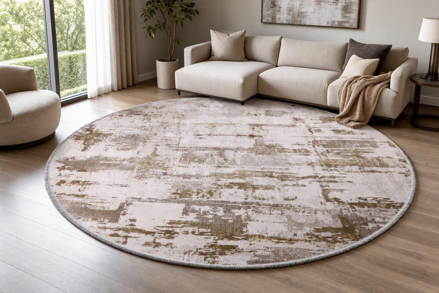 Ella B631H Round Beige/Silver/Gold