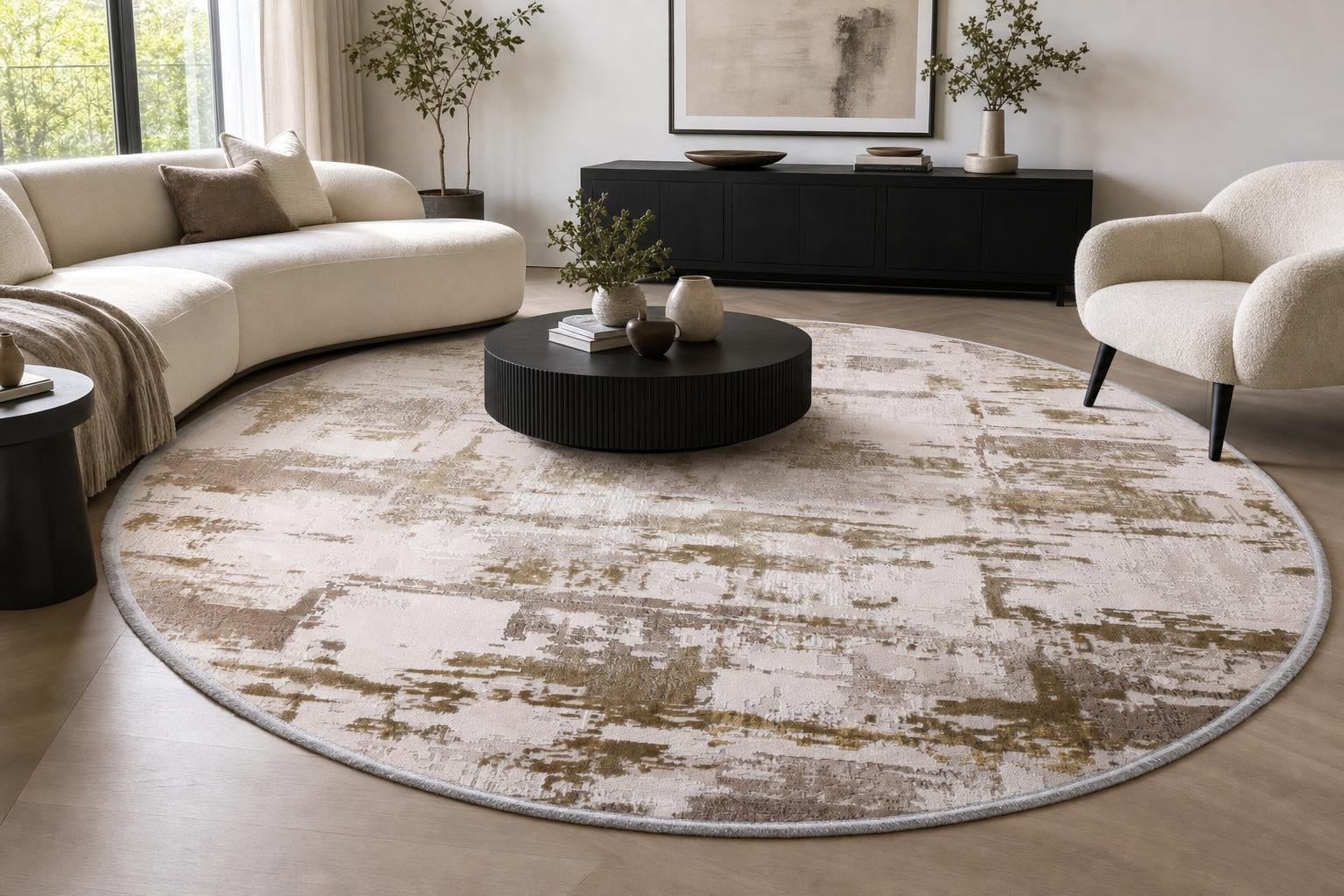 Ella B631H Round Beige/Silver/Gold