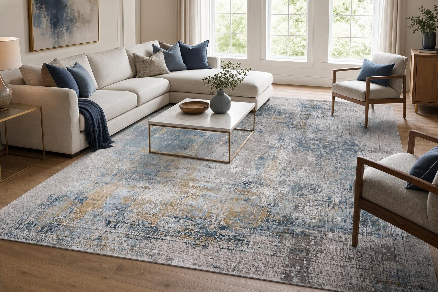 Lucia 1014A- Blue/Gold/Gray/Silver