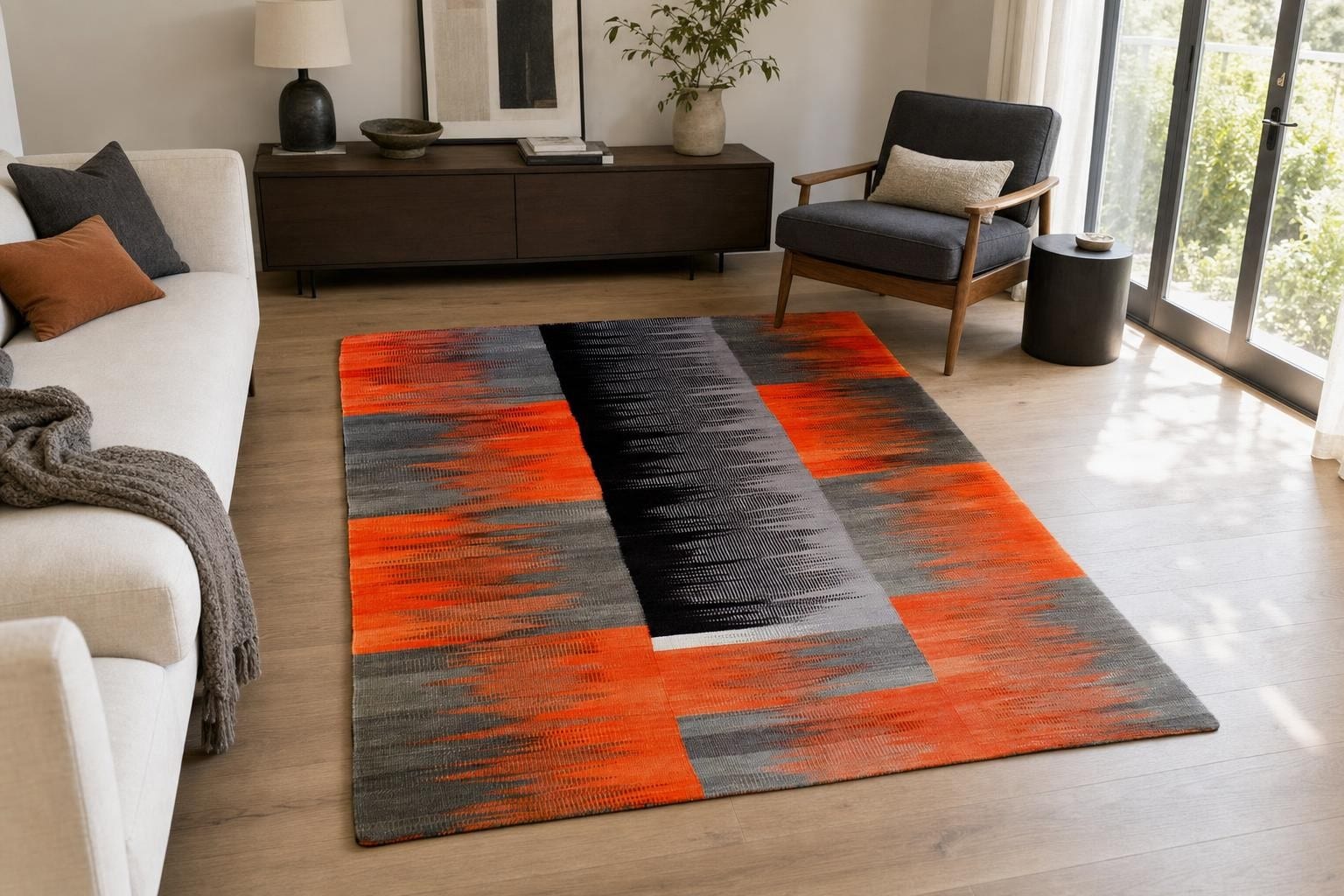 Kilim 60209- Orange/Blue