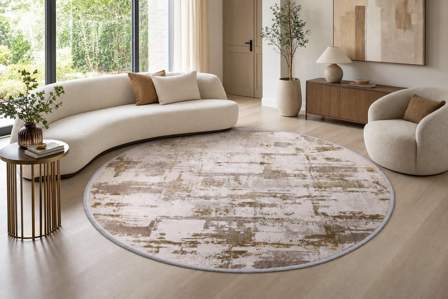Ella B631H Round Beige/Silver/Gold