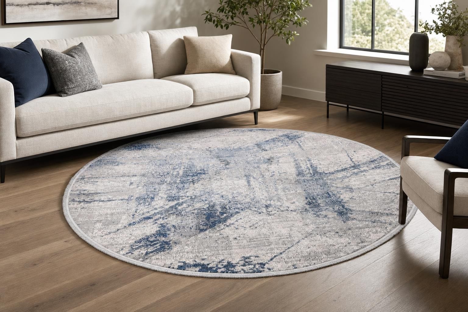 Ella B794B Round Blue/Gray/Silver