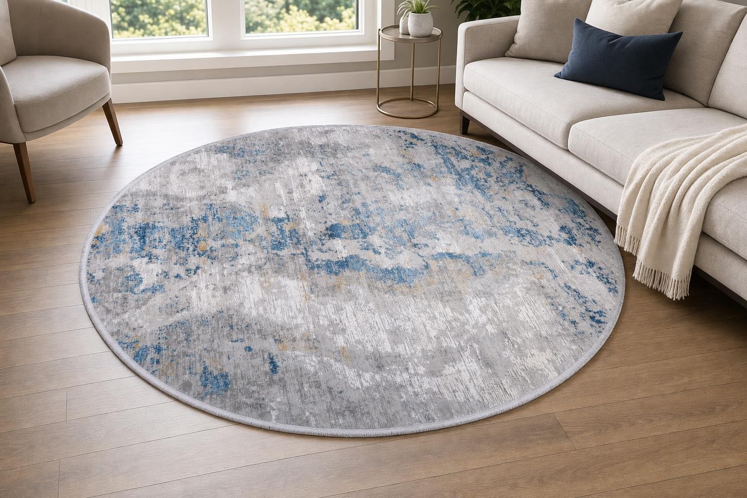 Aison B653B- Round- Blue/Gold/Gray/Silver