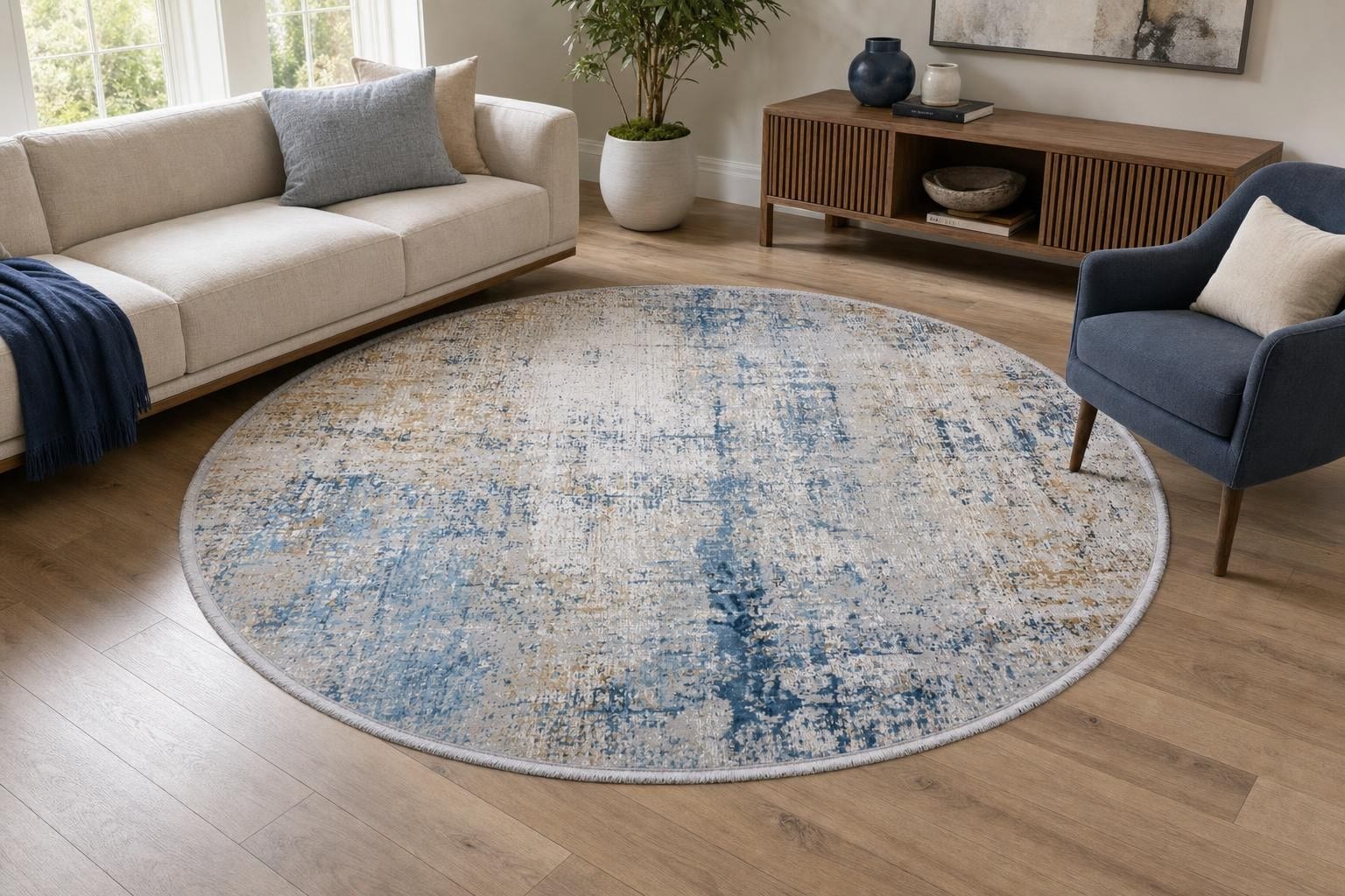 Aison B108B Round Gold/Blue/Silver