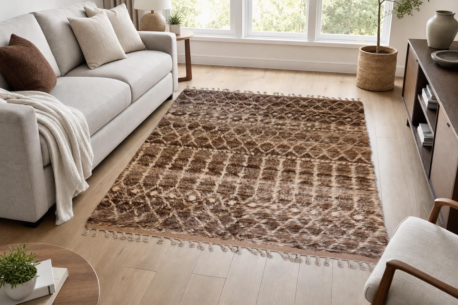 Shaggy 600016- Beige/Dark Gray/Bronze