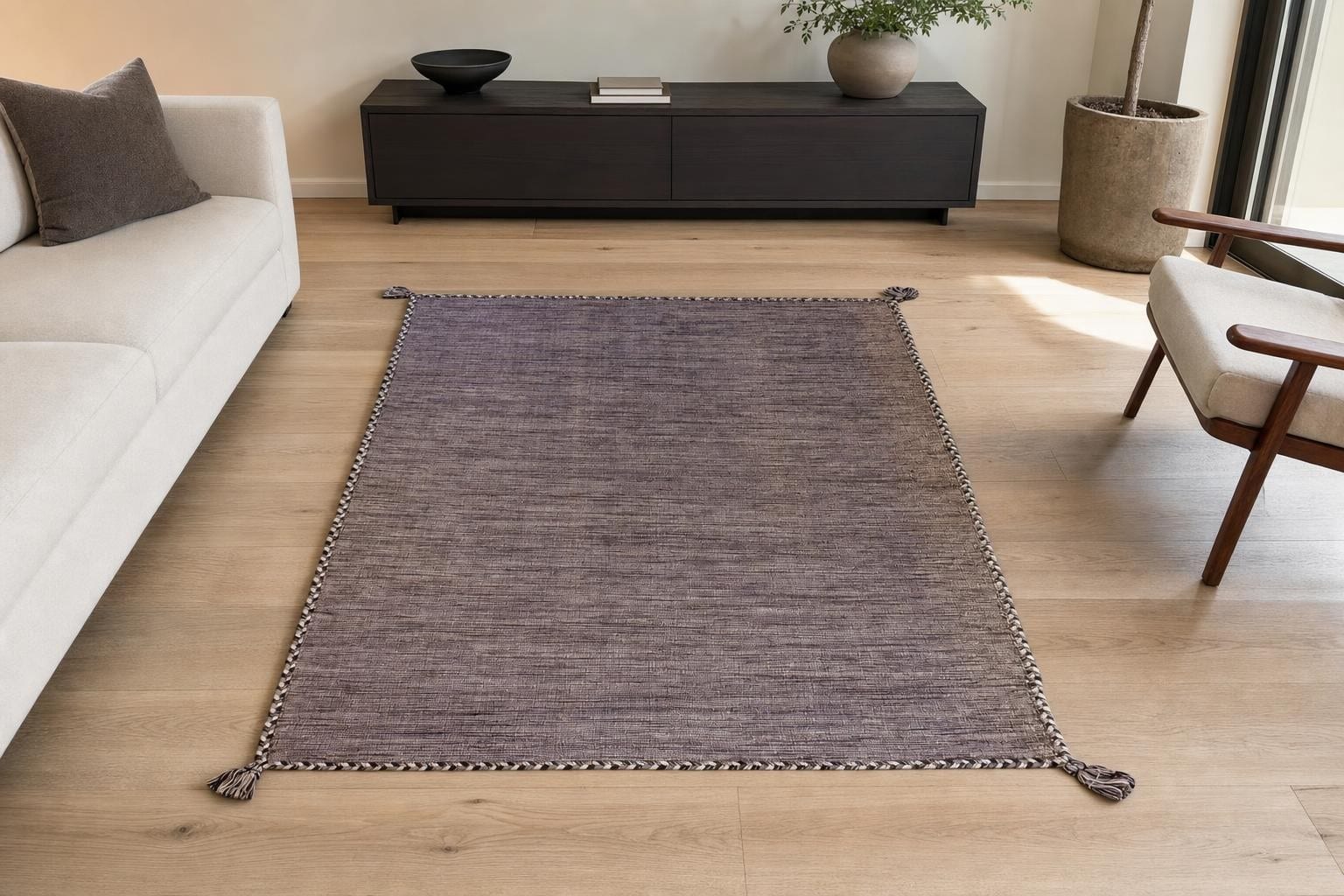 Kilim 60165- Gray/Silver