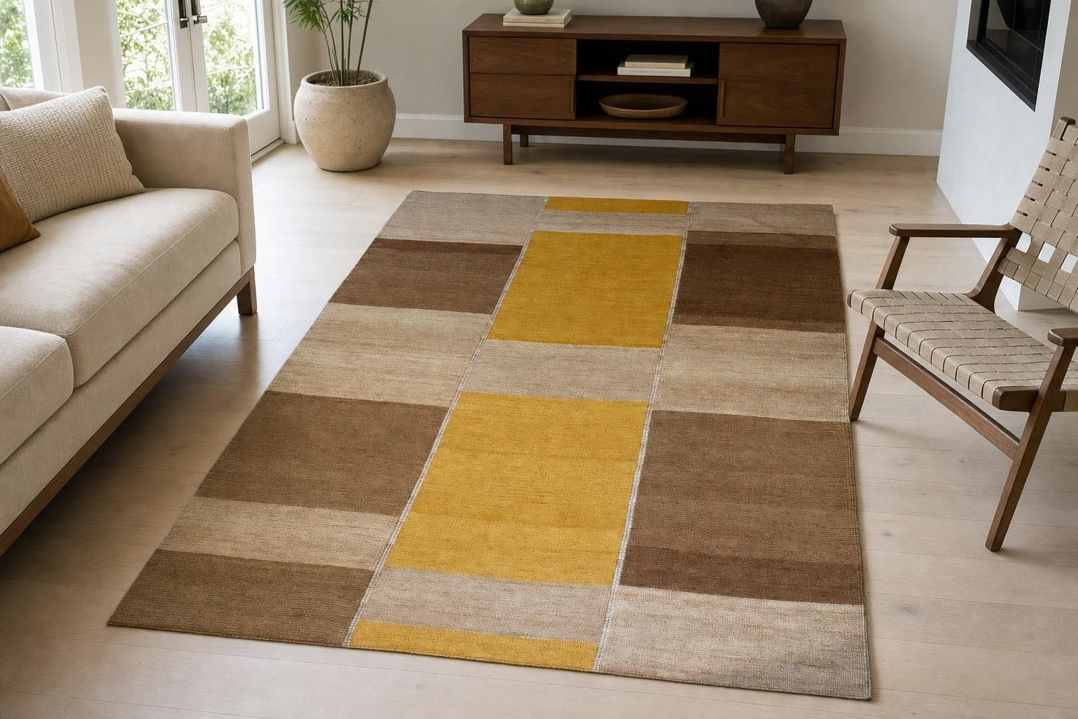 Kilim 60184- Brown/Beige/Gold