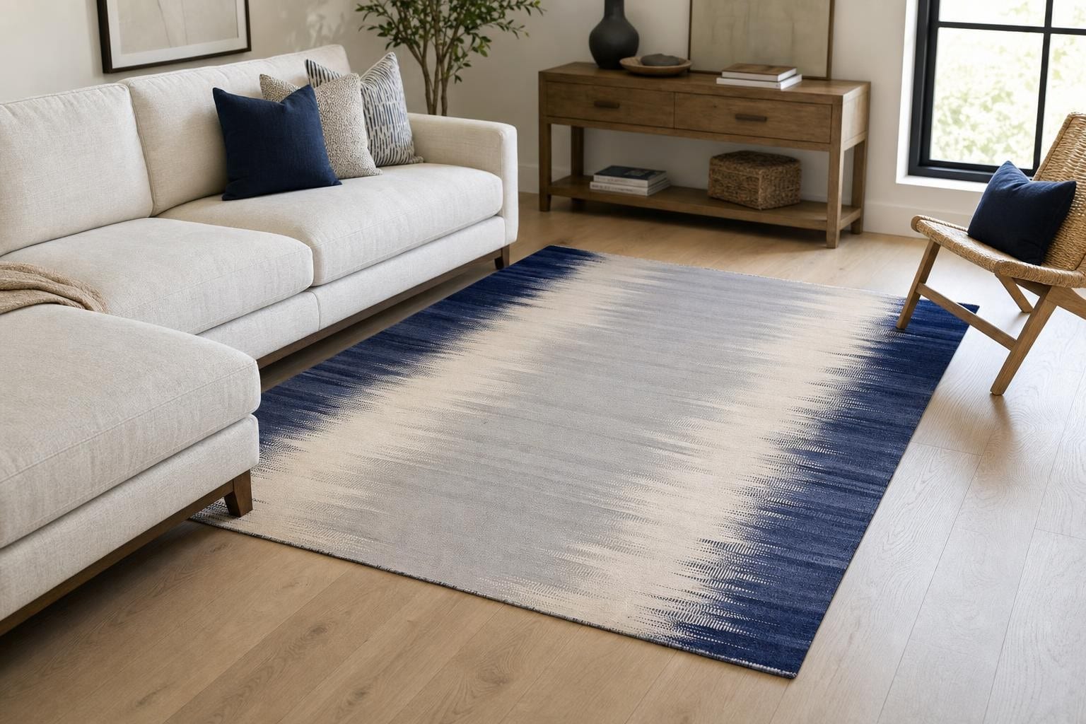 Kilim 60172- Blue/Beige/Gray