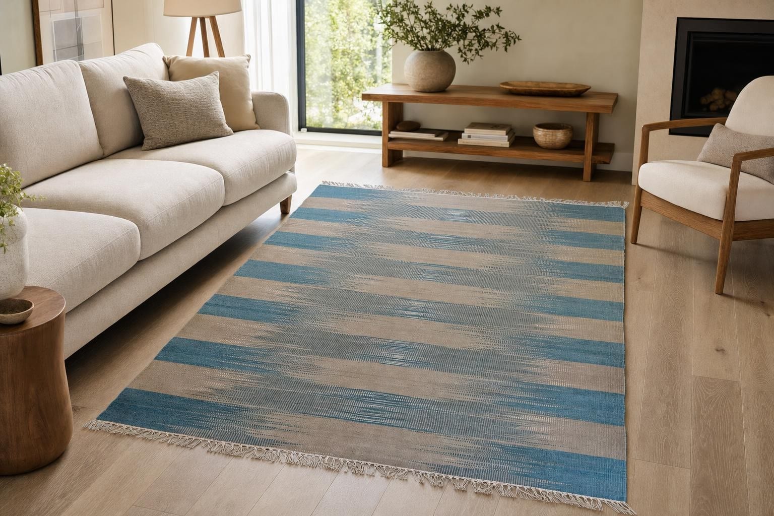 Kilim 60173- Blue/Gray
