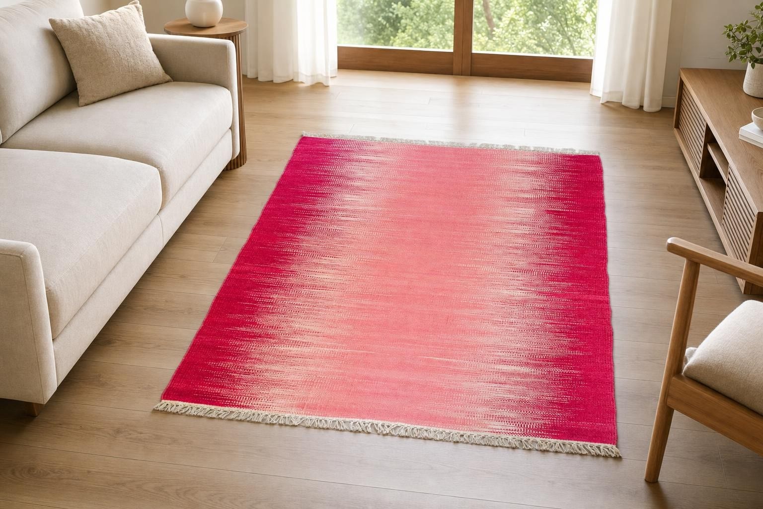 Kilim 60170- Pink/Beige