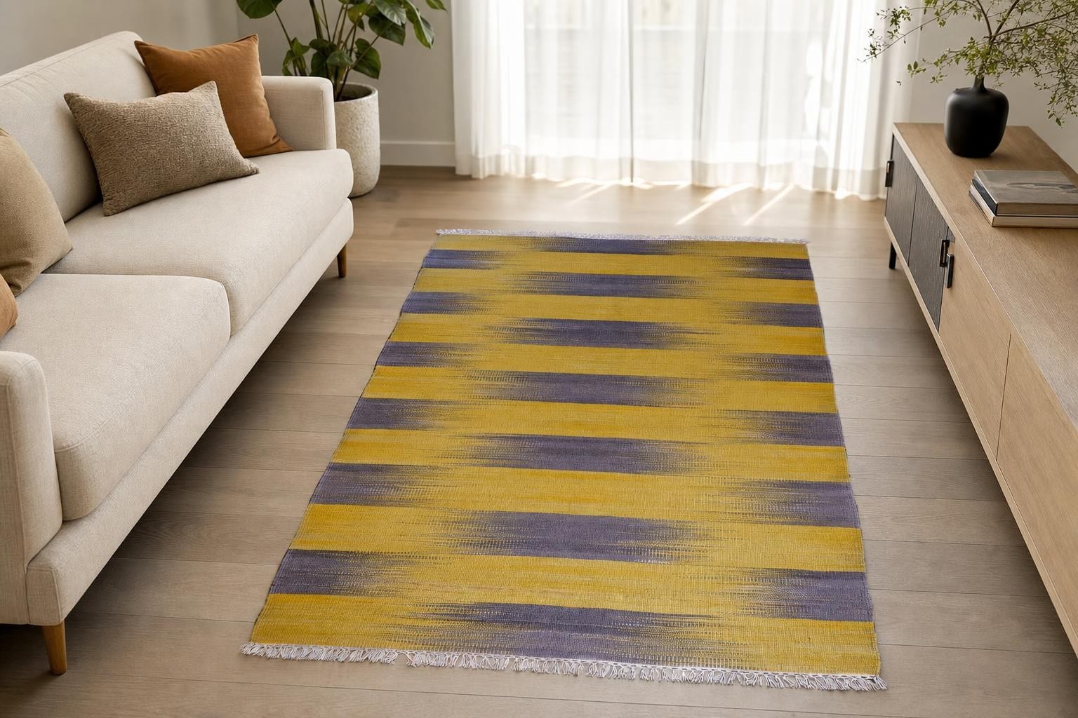 Kilim 60180- Blue/Gold