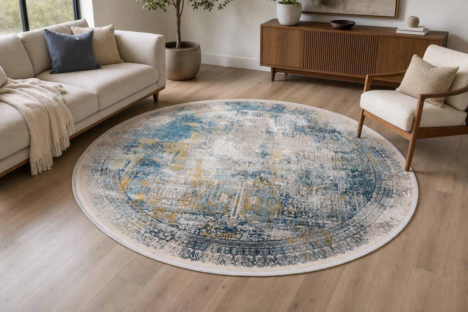 Lucia Vintage 1014A Round Blue/Bronze/Gray/Silver